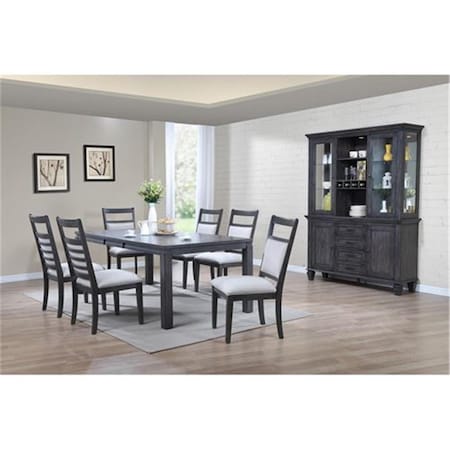 Sunset Trading Shades of Gray 9 Piece Dining Set with China Cabinet DLU-EL9282-C90-BH9PC